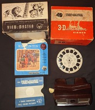 Vintage View Master Toy Viewer Original Box Plus Reels Rin Tin Tin Roy Rogers