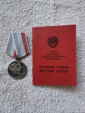 Medal Veteran of Labor of the USSR, with a document .Original