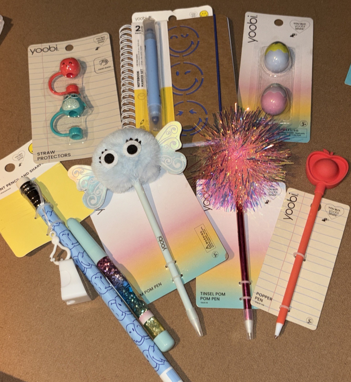 S Erasers Notepad Straw Protectors New