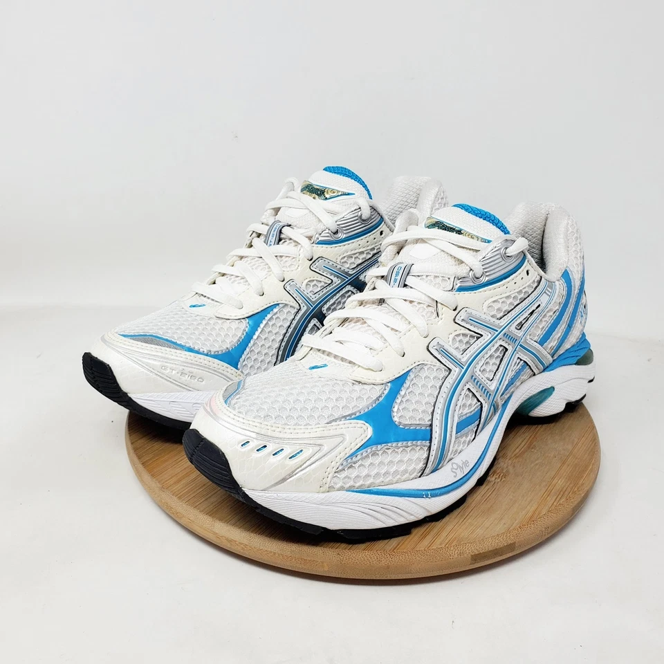 Asics GT-2150 Zapatos Mujer 6.5 Blanco Plata Azul Tenis para Correr Retro Y2K Foto 2 de 4