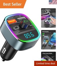 Multi-Function Bluetooth FM Transmitter with Built-in Voltmeter  LED Light