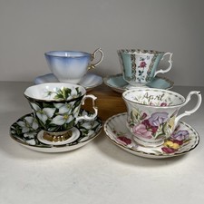 Royal Albert - Set of 4 Vintage Cups & Saucers - Assorted Designs - Bone China