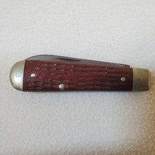CASE XX 6235 Vintage 1940 - 64 Red Jigged Bone Swell End Jack Knife Spear Point