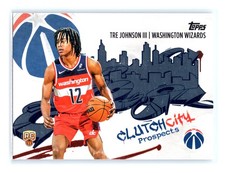 2025-26 Topps Basketball #CC-6 Tre Johnson III RC Clutch City Prospects Wizards