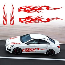 Universal Car Side Skirt Hood Vinyl Decals Auto Body Side Sports Racing Red