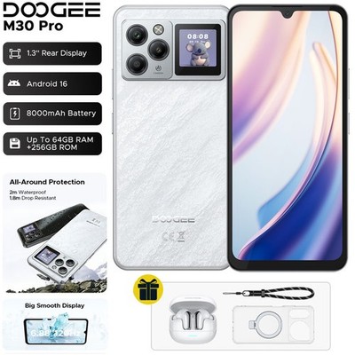 Global DOOGEE M30 PRO 4G LTE Smartphone Android 16 TWS Earbuds Dual Screen NFC