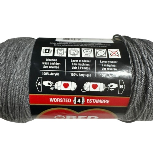 Vintage Red Heart Super Saver Yarn GREY HEATHER 0400 Acrylic 10 oz 482 yds NEW - Picture 4 of 6