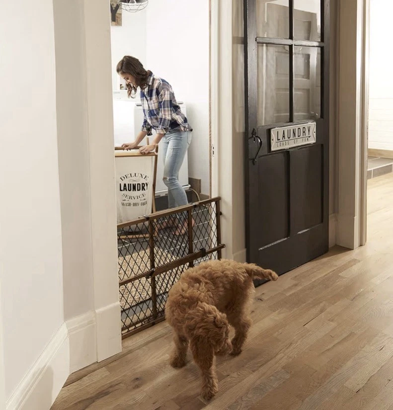 Evenflo Position and Lock Tall Wooden Gate - Farmhouse Collection