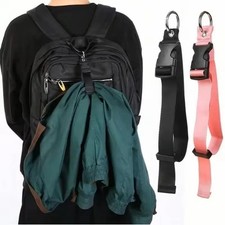 Backpack Strap - Portable Luggage Add-A-Bag Holder - Black Pink Options
