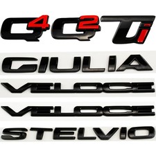 Gloss Black Q2 Q4 Giulia Veloce Stelvio Ti Badge For Alfa Romeo Trunk Emblem