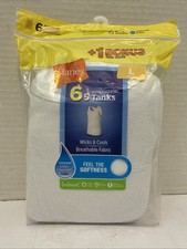 New in Package Hanes 6 Boy's White Tagless Tanks in Size L/Large 12-14 