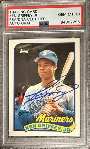 Ken Griffey Jr. 1989 Topps Traded #41T Signed Rookie Baseball Card PSA 10