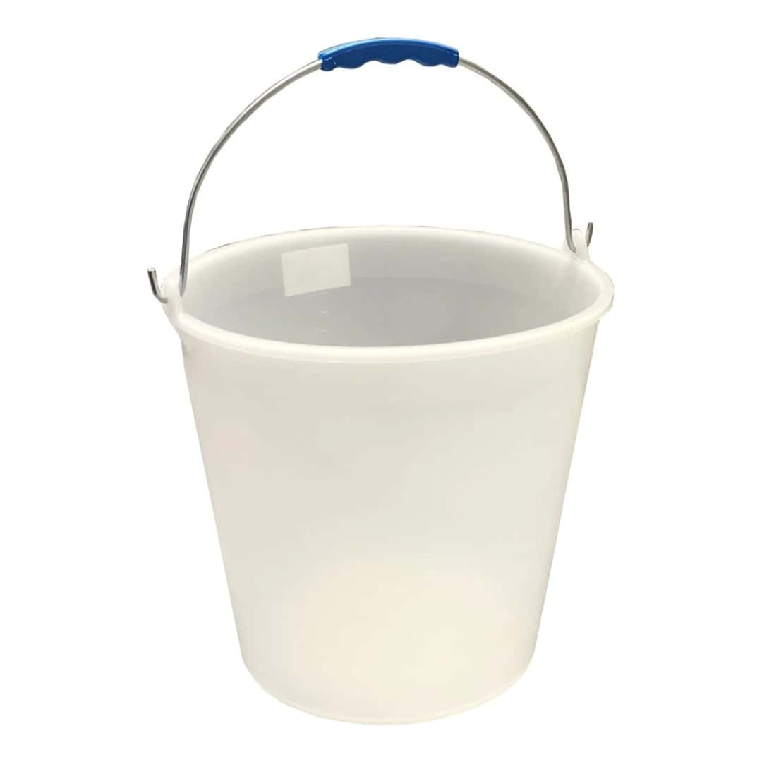 Round White Plastic Bucket 12 L Mobilplastic - Cleaning Floors And Food