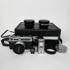 Yashica Electro 35 GS Camera Kit w/ Lenses, Flash, Filters & Case – Untested
