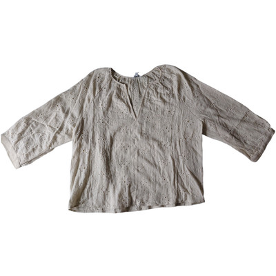 .OBJECT Damen Bluse Creme Lochstickerei Tofu Gr. 42