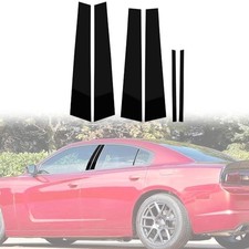 Door Window B C Pillar Posts Pre-Cut Trim for Charger 2011-2021 Glossy Black