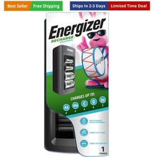 Recharge Universal Charger for NiMH Rechargeable AA, AAA, C, D, and 9V Batteries