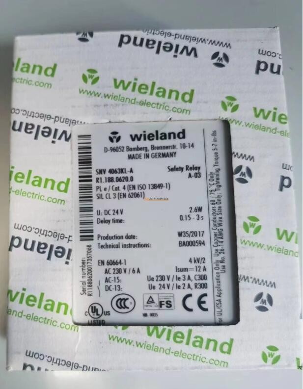1PC Wieland SNV4063KL-A R1.188.0620.0 Safety Relay DC24V SNV 4063KL-A