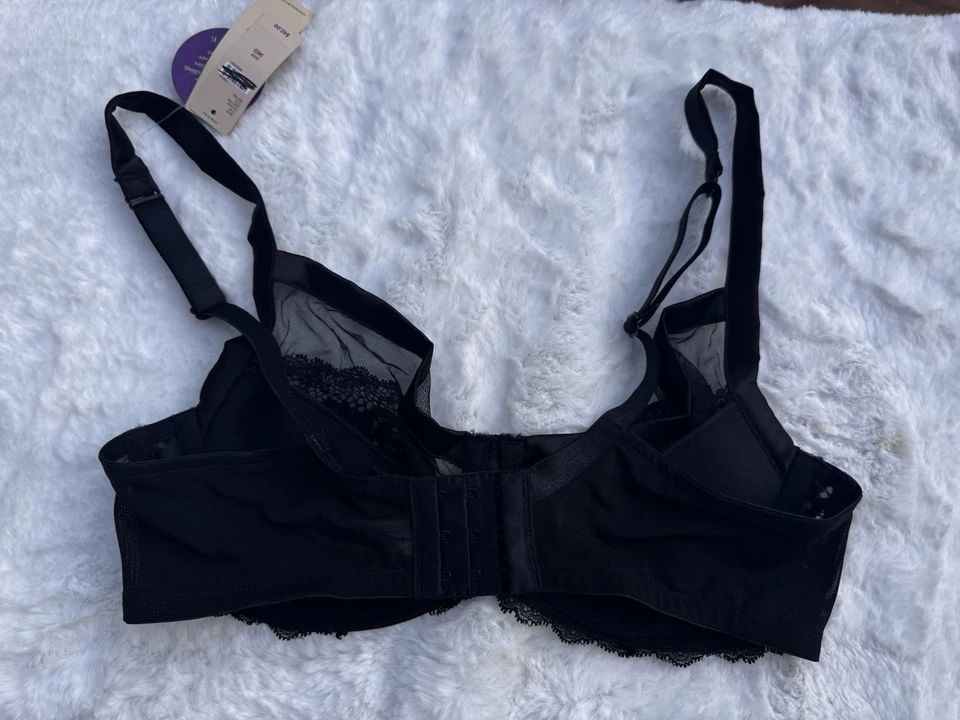 New Cacique Sexy Collection Lightly Lined Balconette Bra Black Lace 36D - Image 4 of 4