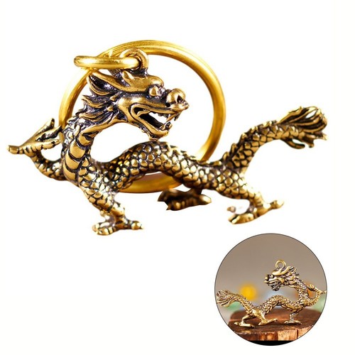 Dragon Collectible Sculpture in Bronze for Chinese Mythology Home Decor - Picture 3 of 12