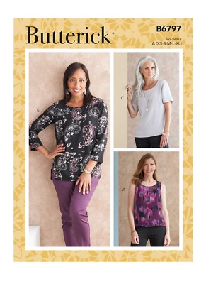 Butterick Schnittmuster B6797 Misses' Loose Fit Pullover Top Shirt Tunika Bluse