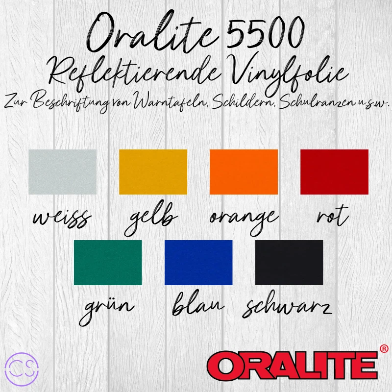 (26,83€/m²) Oracal Oralite 5500 Reflexfolie ca. DIN A4 (21x30cm)