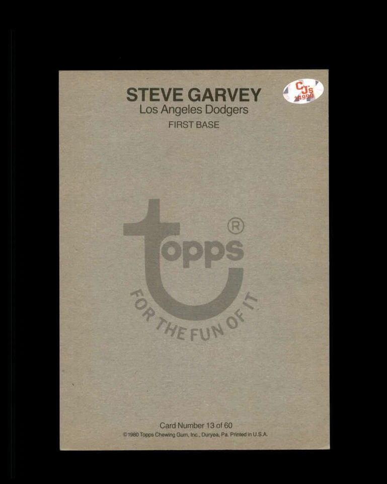 Steve Garvey JSA Coa Signed 1980 Topps Super Autograph - Image 2 of 2