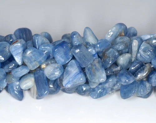 CUENTAS SUELTAS PEPITA DE GUIJARRO PIEDRAS PRECIOSAS DE CIANITA 10-12 MM 15,5" - Imagen 4 de 4