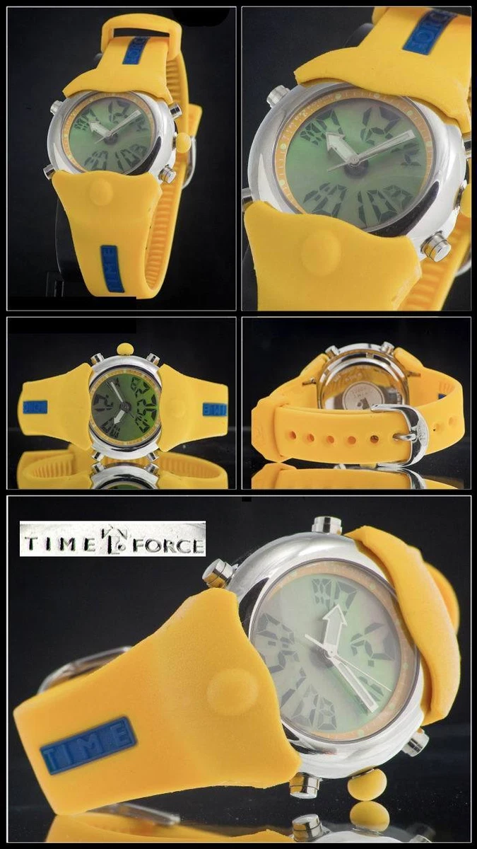 Time Force Chronograph Sports Watch Digi-Ana Yellow-Orange Unisex 9339 38 mm