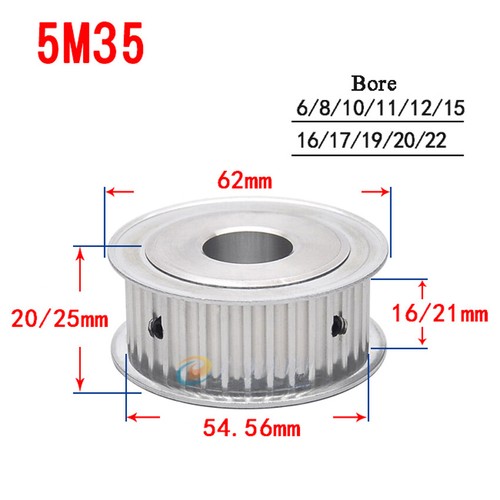 HTD-5M 25-38T Timing Belts Pulley AF-type Drive Pulleys For 15/20mm Width Belt - Picture 10 of 12