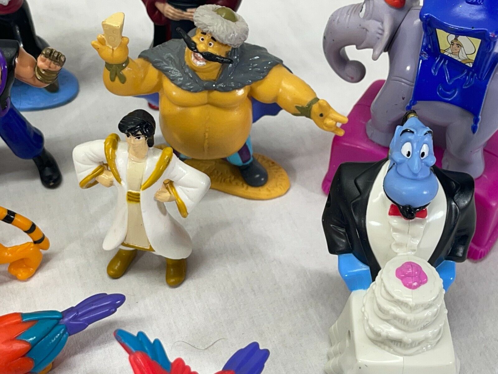 Vintage 90s Disney Aladdin Toy Set Lot 22 pieces with Blue Genie - PVC