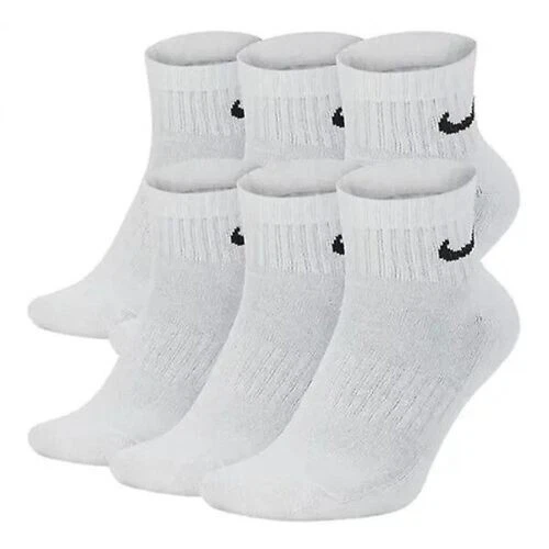 Nike DRI-FIT COTTON ankle SOCKS 6 Pair Pack Mens XL Extra Large white SX7669-100