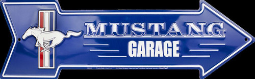MUSTANG GARAGE 20" X 6" METAL GRABADO FLECHA SIGNO FORD GT PONY MAN CUEVA GARAJE - Imagen 3 de 5