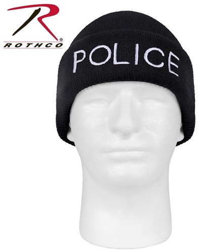Black Police Watch Cap Winter Hat 