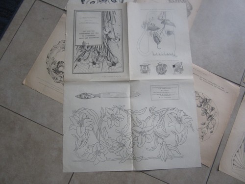 Lot of 8 Old 1890's - Art Interchange - DECORATIVE ART WORK Supplements - Picture 2 of 4