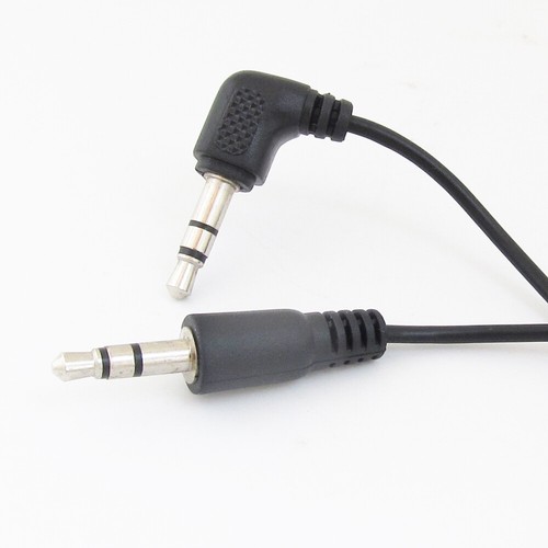 1pc Right Angle 3.5mm 1/8" Male to Straight 3.5mm 1/8" Male M/M Slim Audio cable - Picture 4 of 5