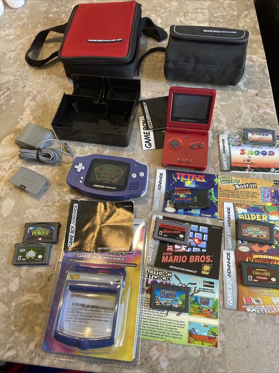 Rare Clean Nintendo Gameboy Advance & SP W/ Games Lot Bundle Rare Clean Nintendo Gameboy Advance & SP W/ Games Lot Bundle