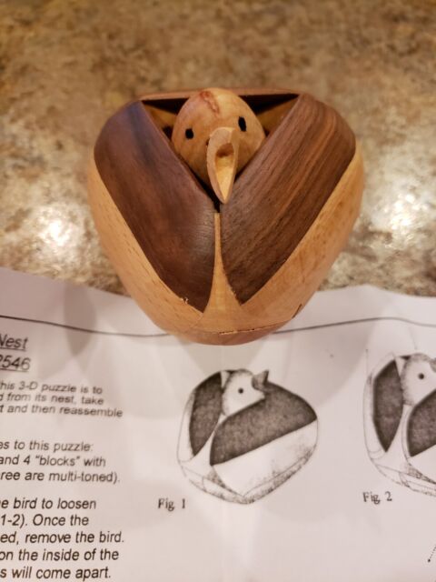 Wooden Bird’s Nest 3D Puzzle Intermediate Level Wood Bird- RARE & FUN!!