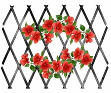Image of 3 x Expanding Dark Grey Wooden Trellis Plants Fence Screening Lattice 180 x 90cm
