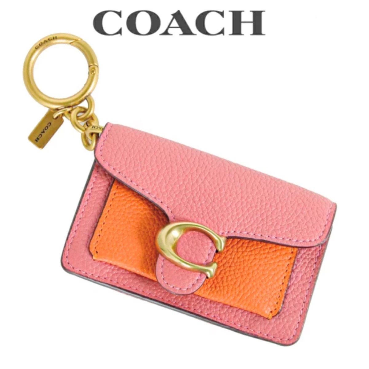 Coach Mini Tabby Colorblock Bag Charm Keychain B4 TAFFY CANDIED