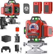 Nivel Laser Autonivelante Líneas Verde 4D 360 Rotativo De Rotacion Pisos NUEVO