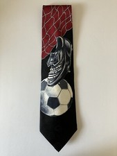 Evan-Picone Sport Men's Necktie Tie Silk Soccer Ball Net Shoe Made in USA 57"