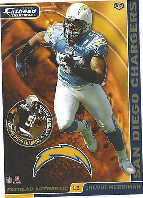 SHAWNE MERRIMAN SAN DIEGO CHARGERS MARYLAND TERPS FATHEAD TRADEABLES 2008 A17