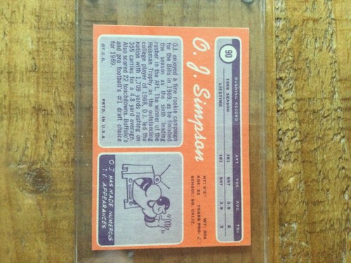 1970 Topps O.J. Simpson #90 - Picture 2 of 2