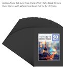 Pack of 50 11x14 Black Picture Mats Mattes with White Core
