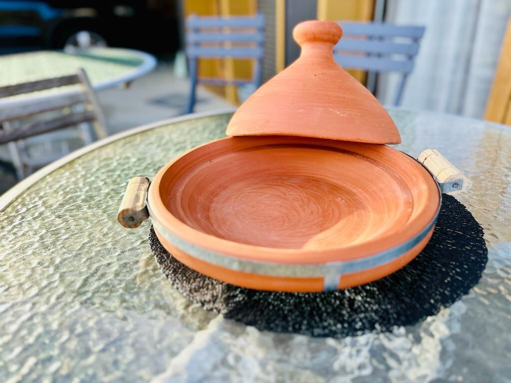 Grand Tajine Marocain En Terre Cuite - Fait Main - Sans Plomb - Compatible Électrique