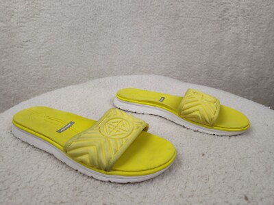 Antonio Melani Women Sandals 9M Yellow Fabric Slip On Casual
