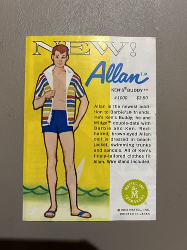 ORIGINAL 1963 VINTAGE BARBIE SKIPPER ALLAN PUPPE MODE BOOKLET KATALOG