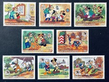 CAICOS ISLANDS MARK TWAIN BROTHERS GRIMM DISNEY STAMPS SET 1985 MNH TOM SAWYER