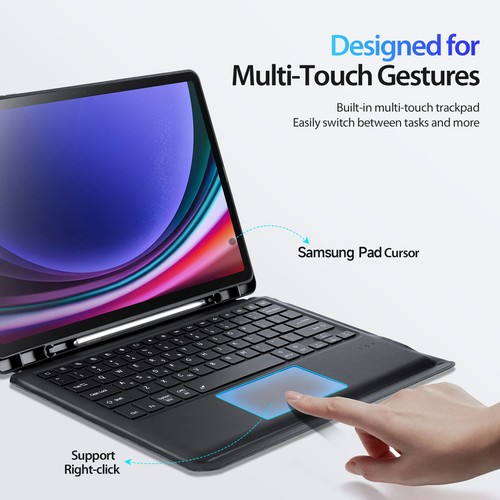 For Samsung Tab S10/S9+ FE Stand Leather Magnetic Removable Keyboard Split Case - Picture 8 of 31